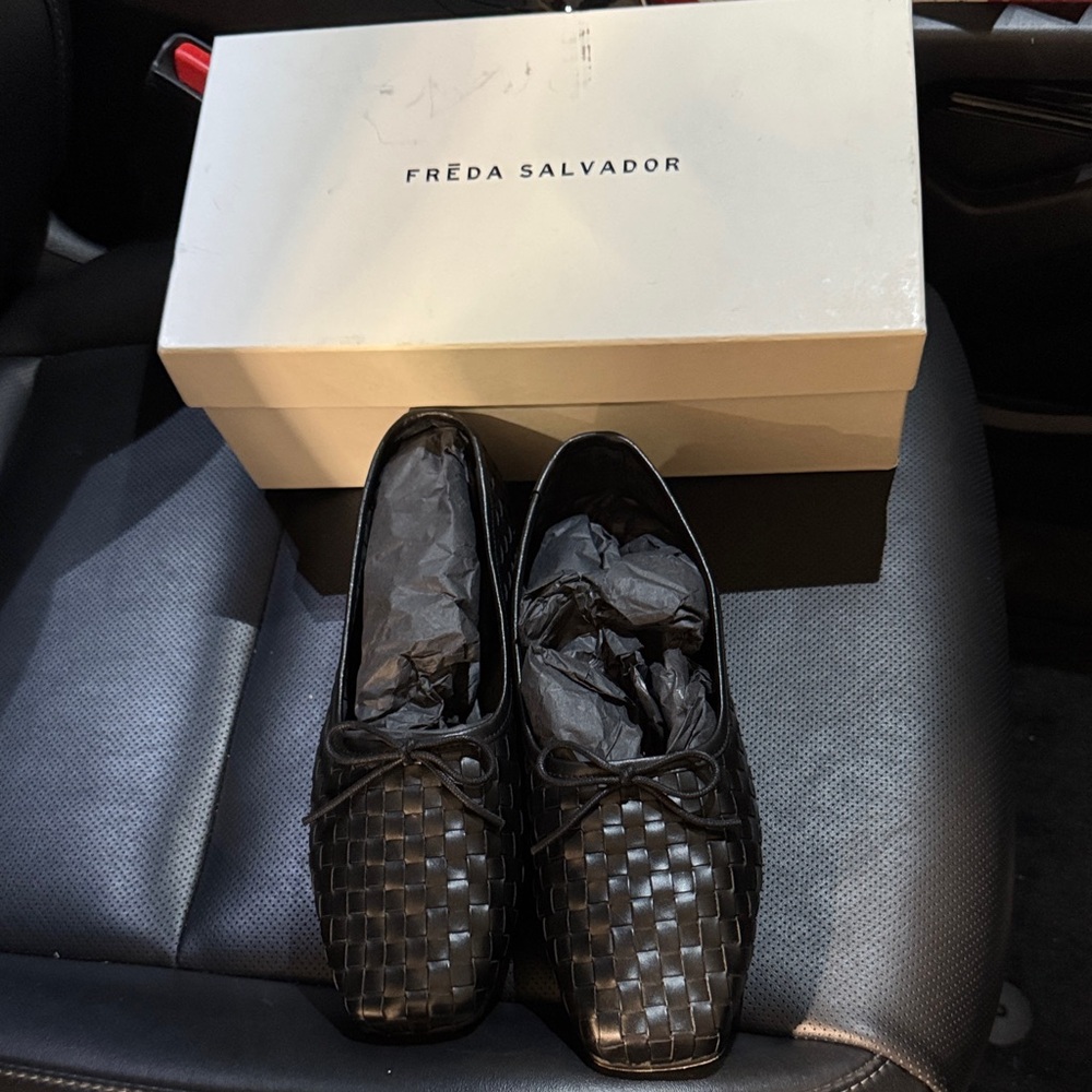 Freda Salvador Black Woven Loafers